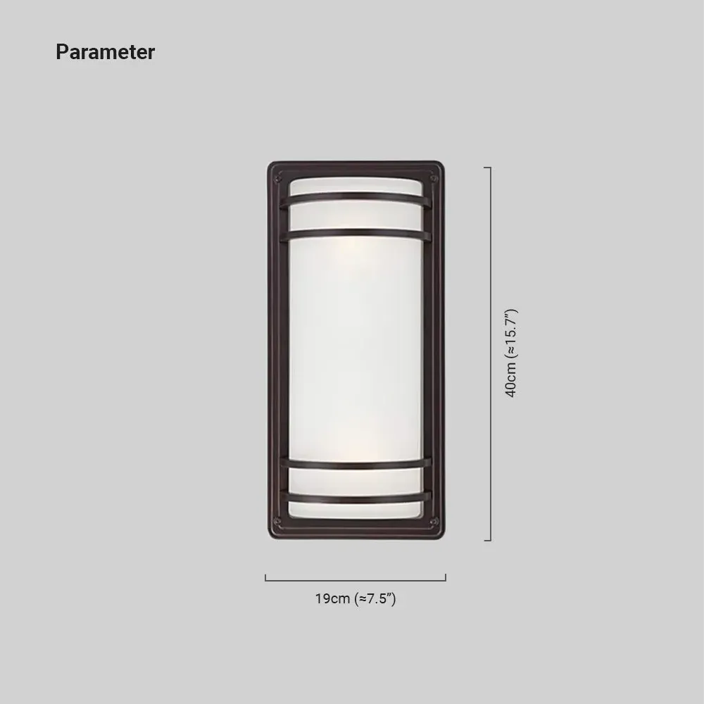 Industrial Bronze Opal Outdoor Wall Light
