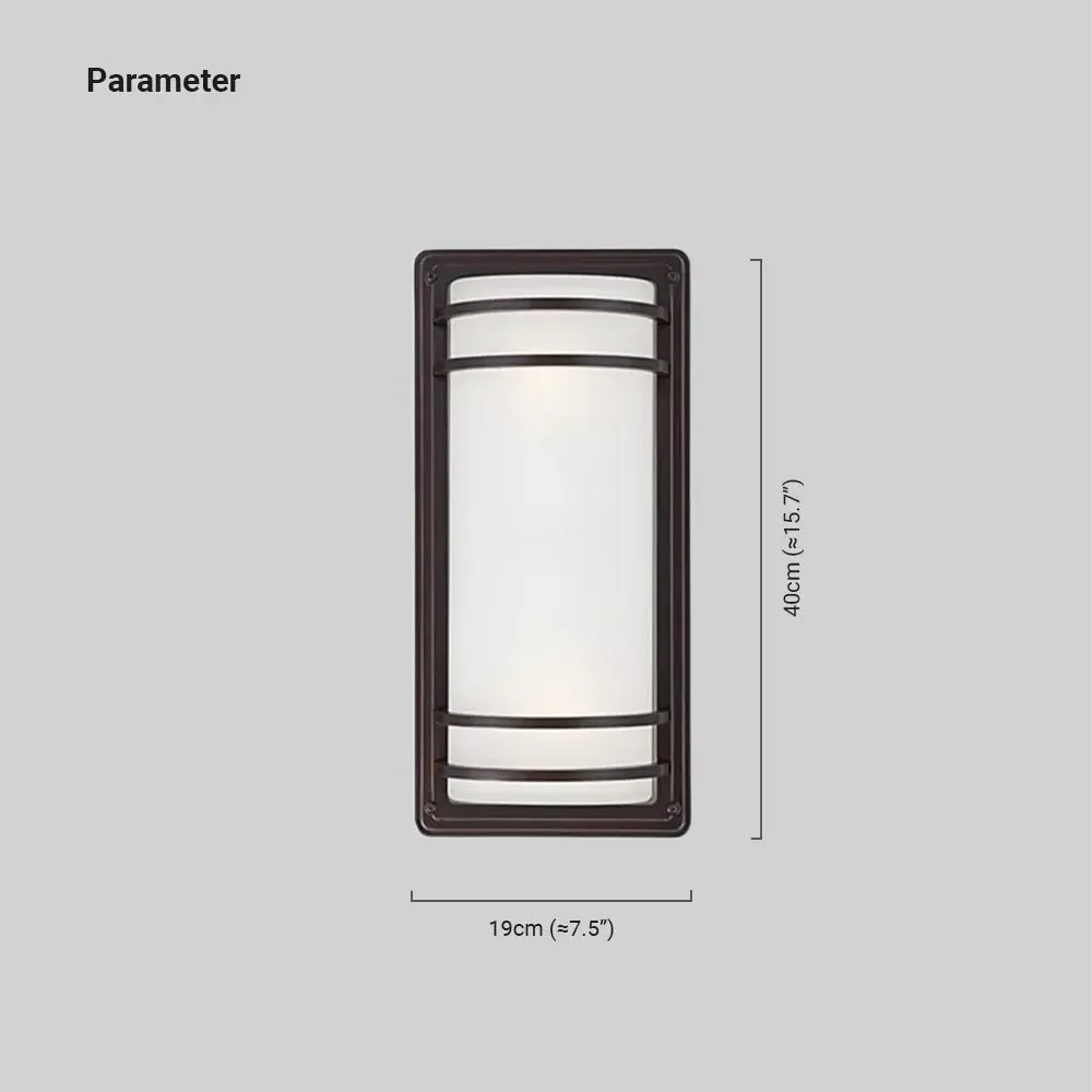 Industrial Bronze Opal Outdoor Wall Light