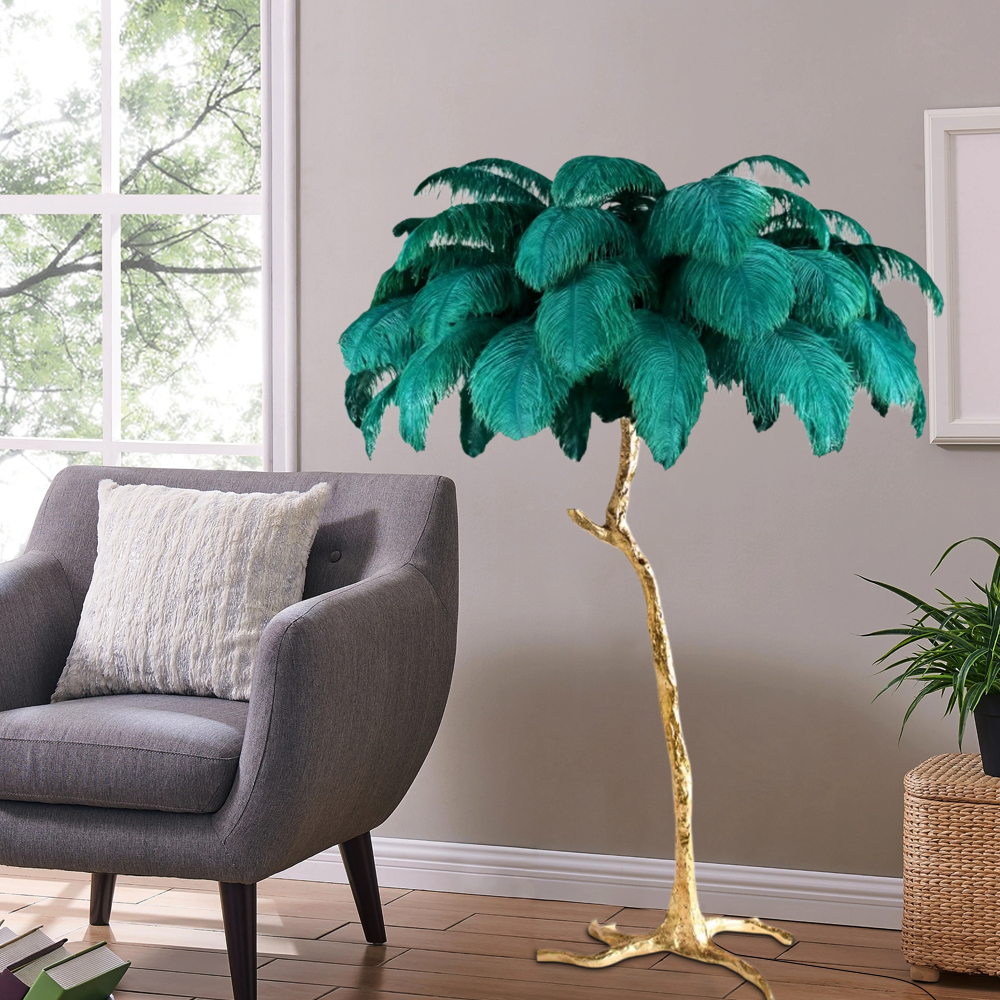 Art Deco Feather Dendritic Floor Lamp 10 Color Living Room