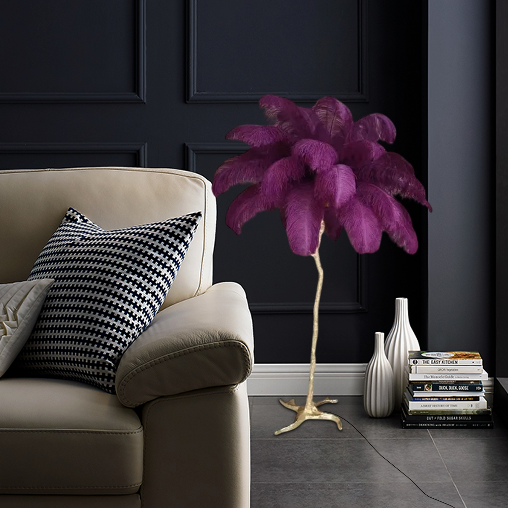 Art Deco Feather Dendritic Floor Lamp 10 Color Living Room