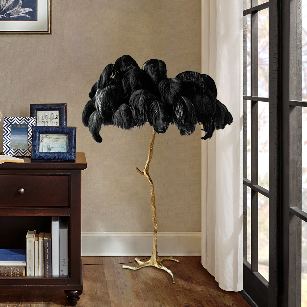 Art Deco Feather Dendritic Floor Lamp 10 Color Living Room
