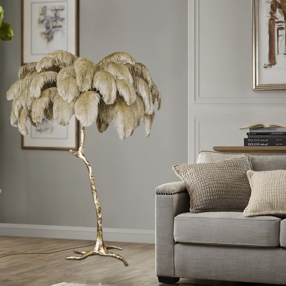 Art Deco Feather Dendritic Floor Lamp 10 Color Living Room