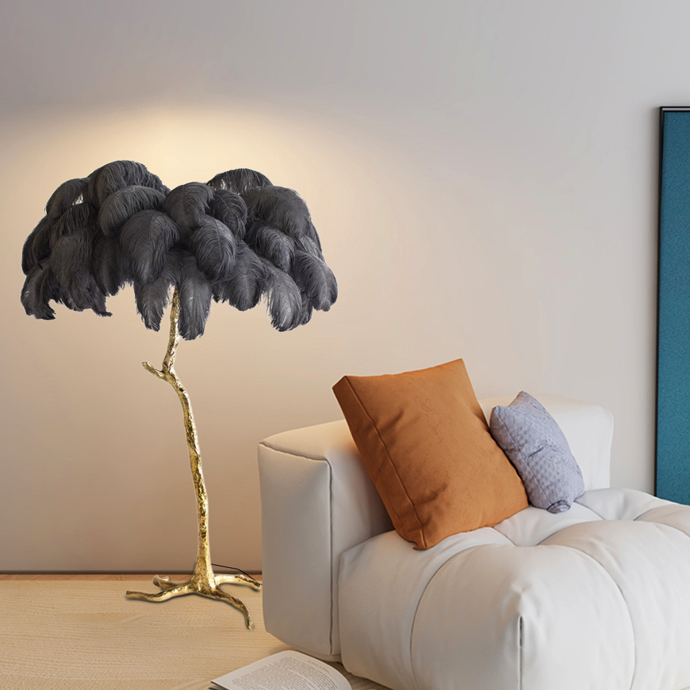 Art Deco Feather Dendritic Floor Lamp 10 Color Living Room