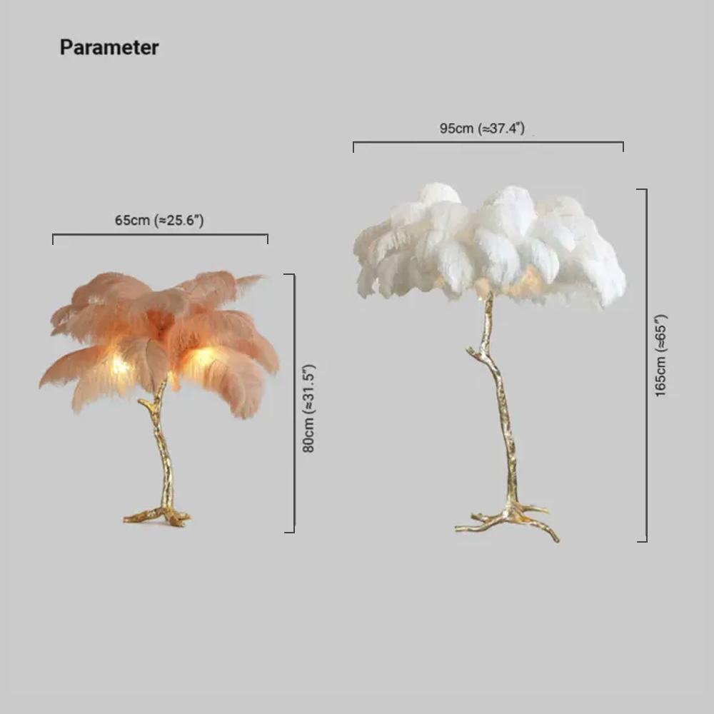 Art Deco Feather Dendritic Floor Lamp 10 Color Living Room