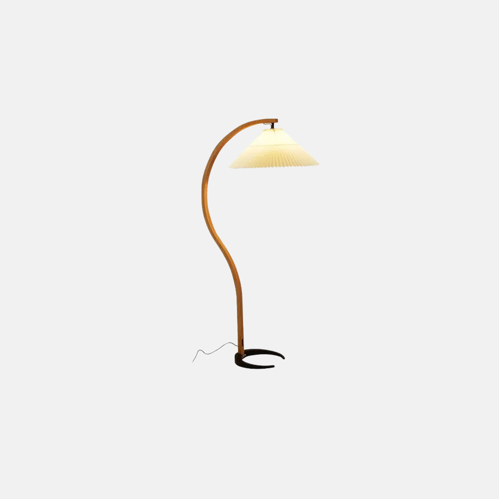 Modern Metal Fabric Beige Brown White Bedroom Floor Lamp
