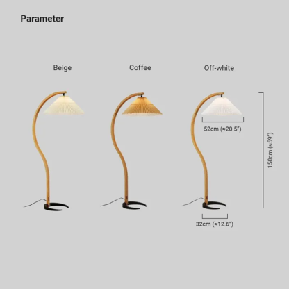 Modern Metal Fabric Beige Brown White Bedroom Floor Lamp