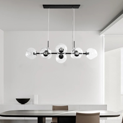 Modern Metal Bubble Glass Black Gold Pendant Light Riofu 