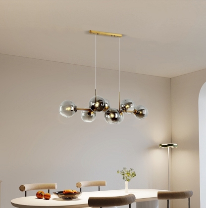 Modern Metal Bubble Glass Black Gold Pendant Light Riofu 