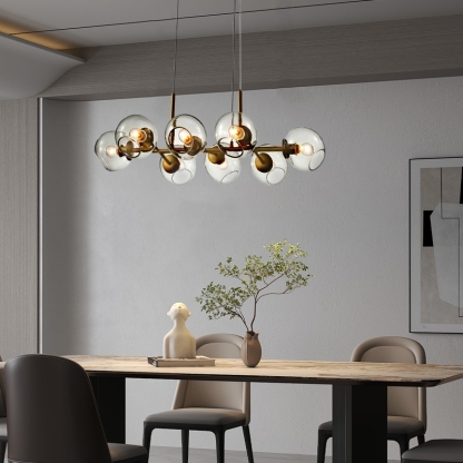 Modern Metal Bubble Glass Black Gold Pendant Light Riofu 