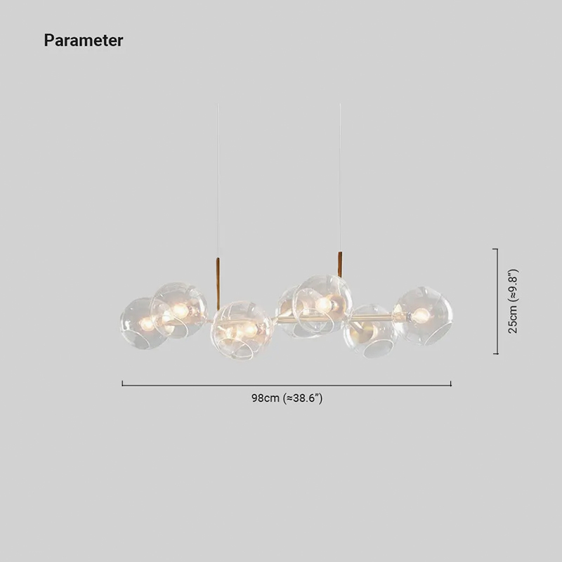 Modern Metal Bubble Glass Black Gold  Pendant Light Study Room