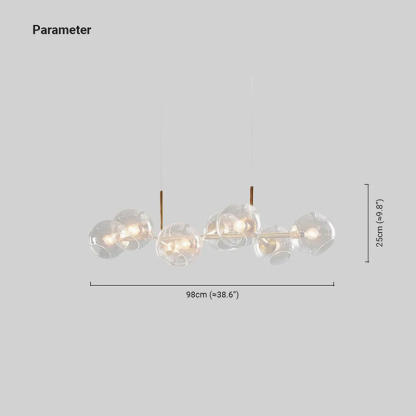Modern Metal Bubble Glass Black Gold  Pendant Light Study Room