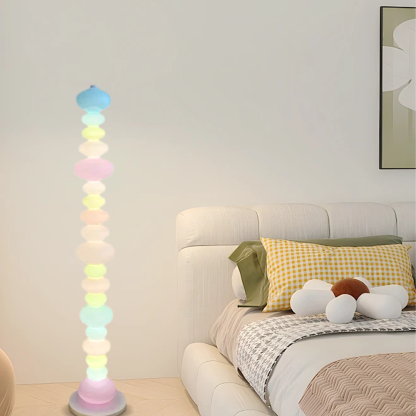 Art Deco Glass Cylindrical White Floor Lamp Living Room