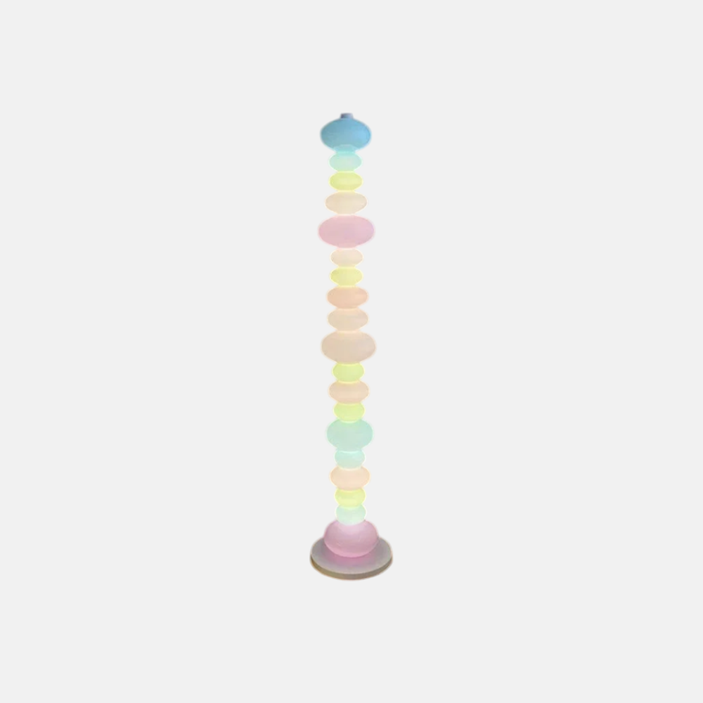 Art Deco Glass Cylindrical White Floor Lamp Living Room