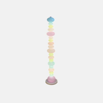 Art Deco Glass Cylindrical White Floor Lamp Living Room