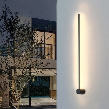 Minimalist Metal Acrylic Linear Black Outdoor Wall Lamp