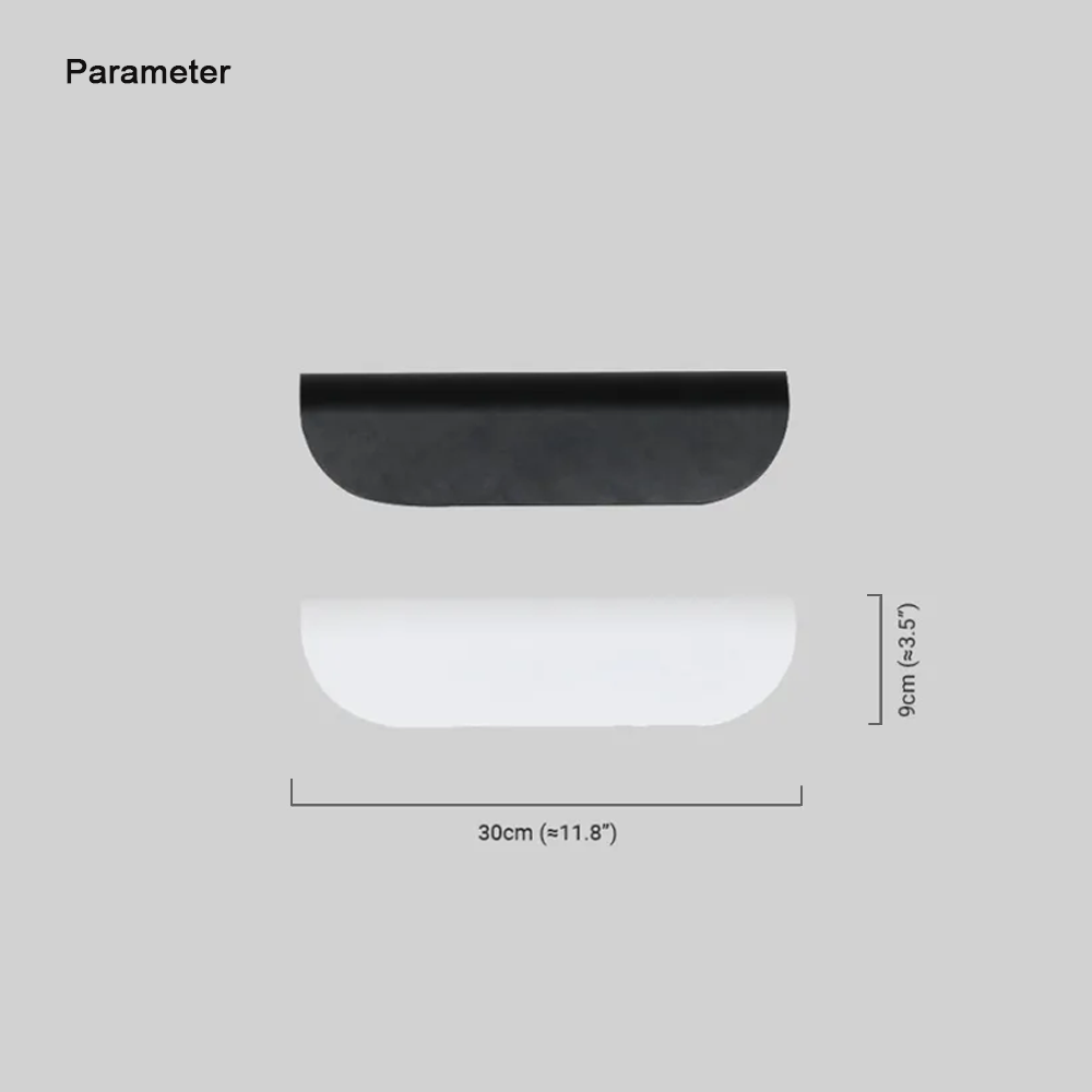 Minimalist Metal Acrylic Curved Black White Outdoor Wall Lamp