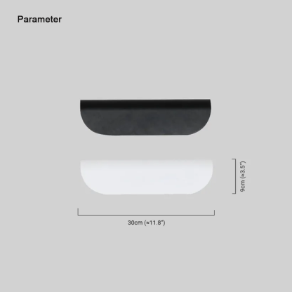 Minimalist Metal Acrylic Curved Black White Outdoor Wall Lamp