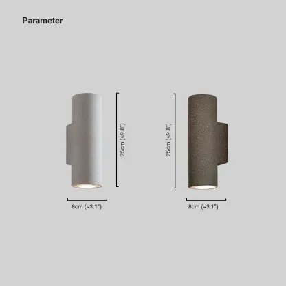 Minimalist Cylindrical Double-headed Cement Outdoor Wall Light Black/White