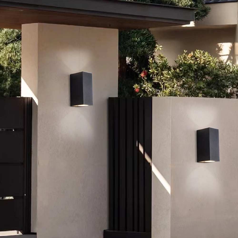 Minimalist Metal Square Black Outdoor Wall Lamp Garden