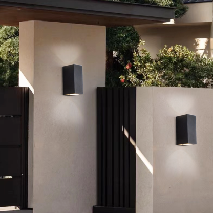 Minimalist Metal Square Black Outdoor Wall Lamp Garden