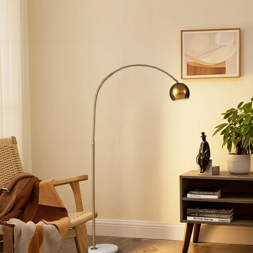 Nordic Morandi Metal LED Floor Lamp Bowled Bedroom