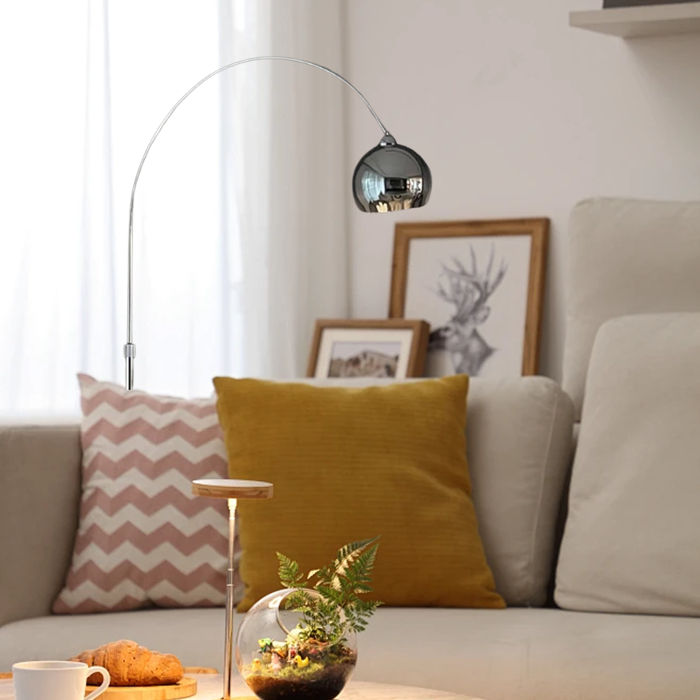 Nordic Morandi Metal LED Floor Lamp Bowled Bedroom