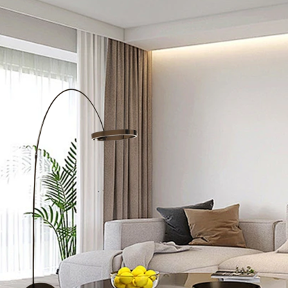 Minimalist Metal Round Black Floor Lamp Living Room
