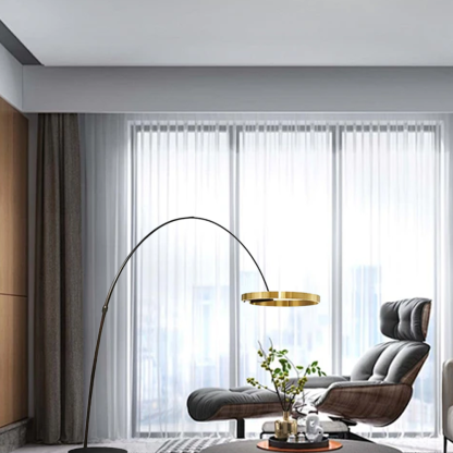 Minimalist Metal Round Black Floor Lamp Living Room