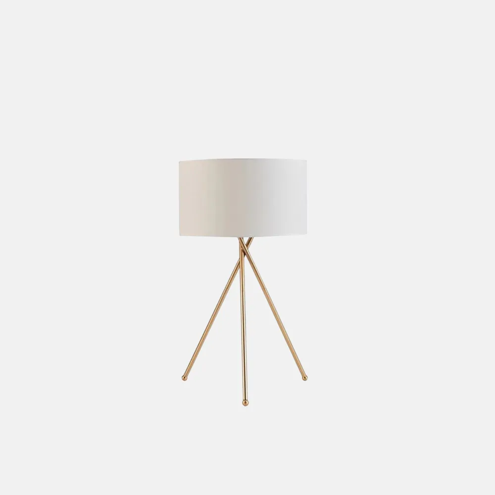 Unusual Metal Tripod Living Room Floor And Table Lamp Gold