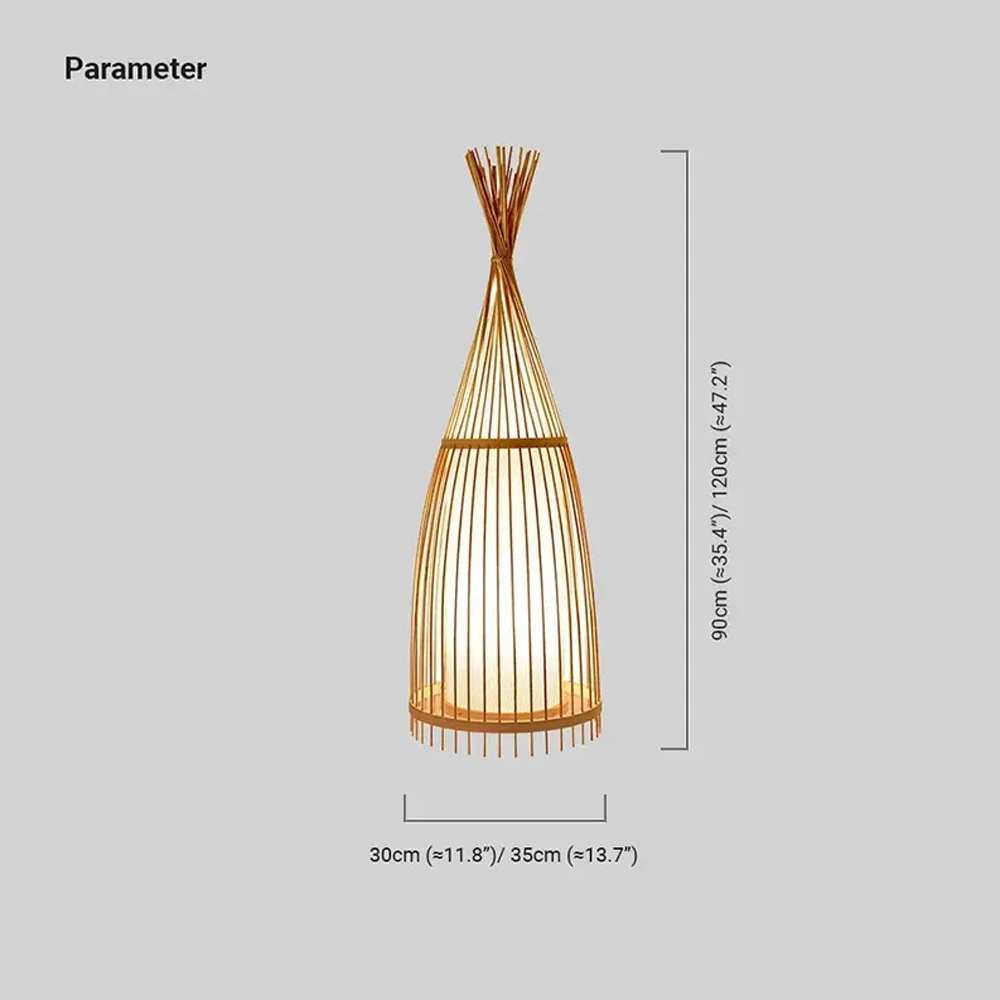 Designer Fabric Lantern Burlywood Study Room Floor Lamp