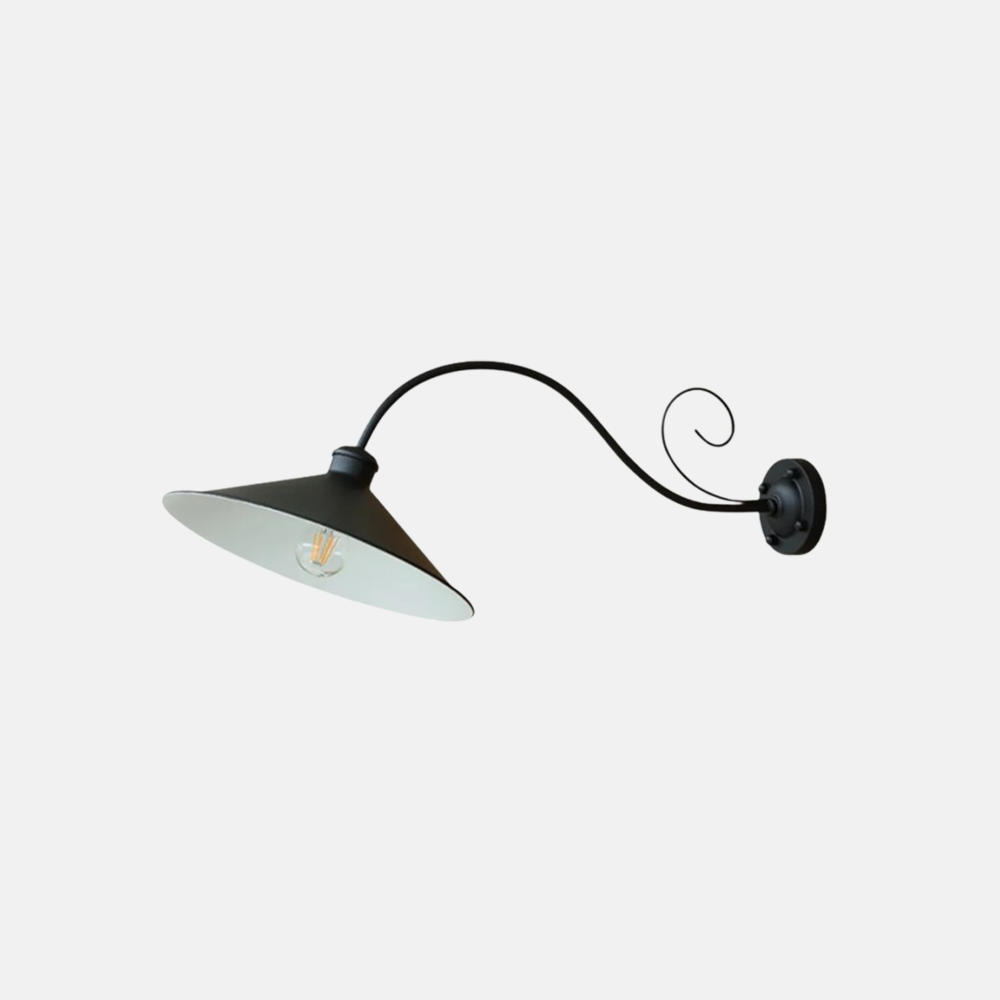 Vintage Metal Headgear Black Antique Silver Wall Lamp Hallway
