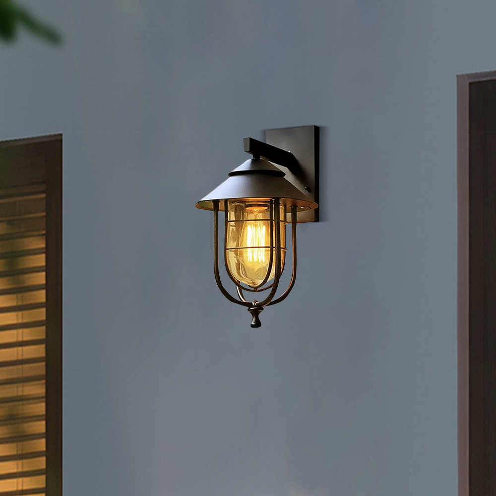 Industrial Black Outdoor Wall Lamp Courtyard/Patio