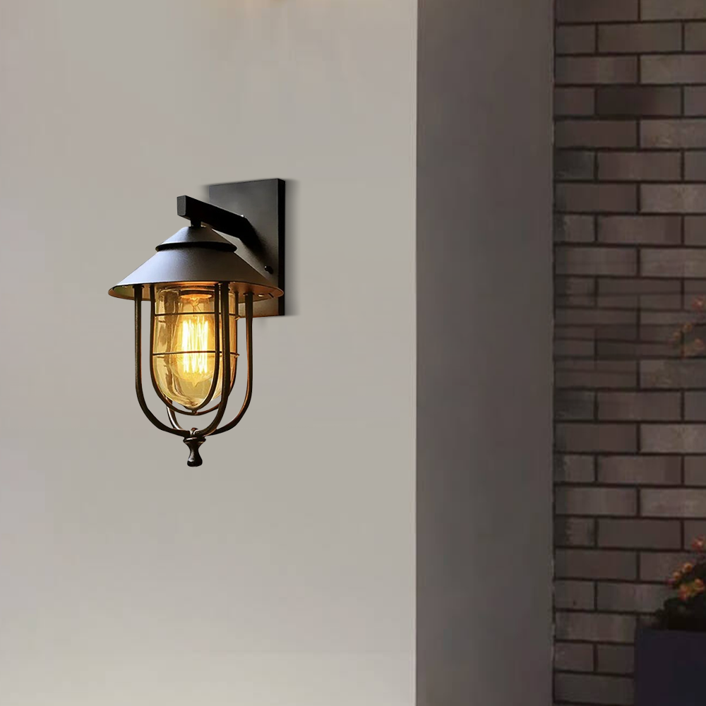 Industrial Black Outdoor Wall Lamp Courtyard/Patio