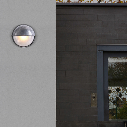 Modern Round Outdoor Waterproof Wall Lamp Silver/Gold