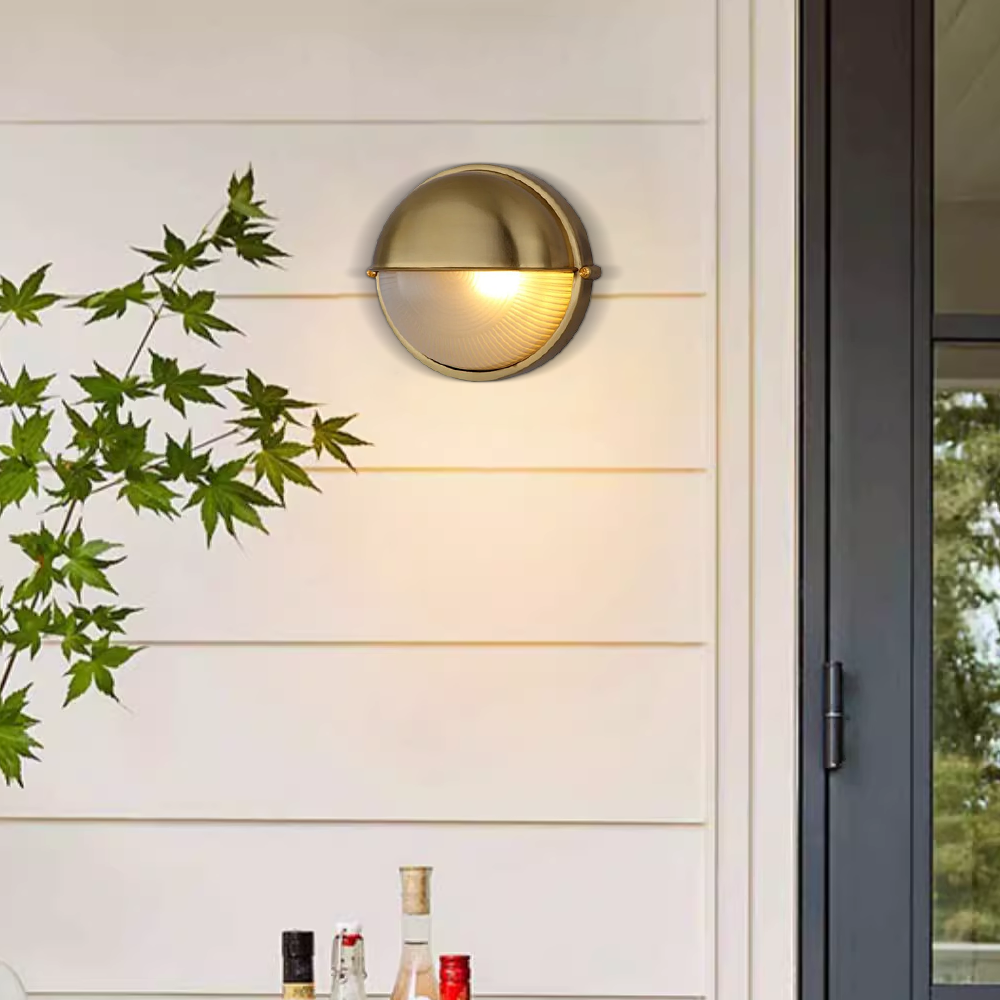 Modern Round Outdoor Waterproof Wall Lamp Silver/Gold