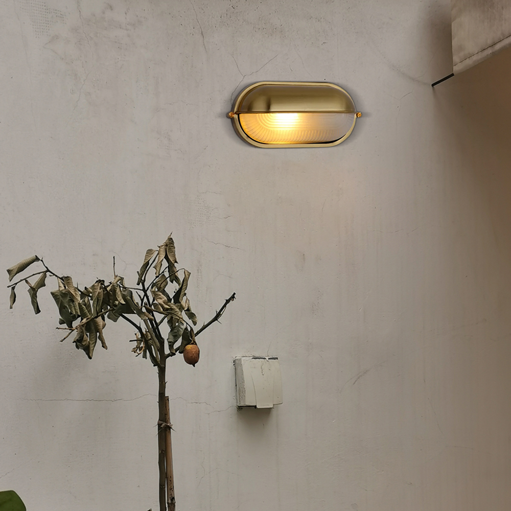 Modern Round Outdoor Waterproof Wall Lamp Silver/Gold