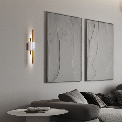 Modern Gold/White/Green Wall Lamp Cylindrical Metal Bedroom Riofu 
