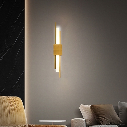 Modern Cylindrical Wall Lamp Gold White Metal Riofu 