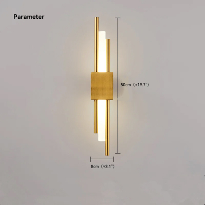 Modern Metal Cylindrical Gold Green White Wall Light Bedroom