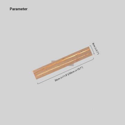 Modern Wood Metal Linear Square Prism Gold Wall Light Bedroom