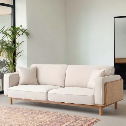 Nordic Cotton Cream White Sofa Living Room