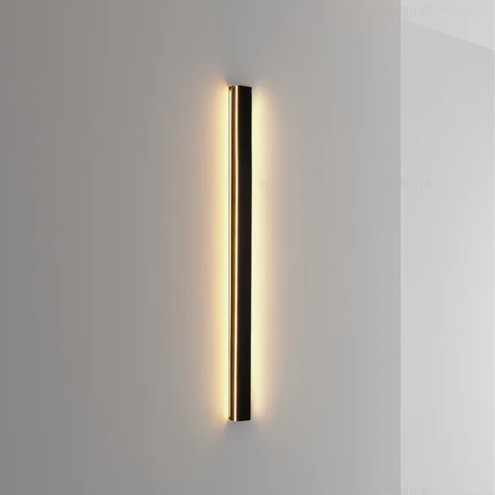 Modern Minimalist Metal Acrylic Linear Black Wall Light Patio