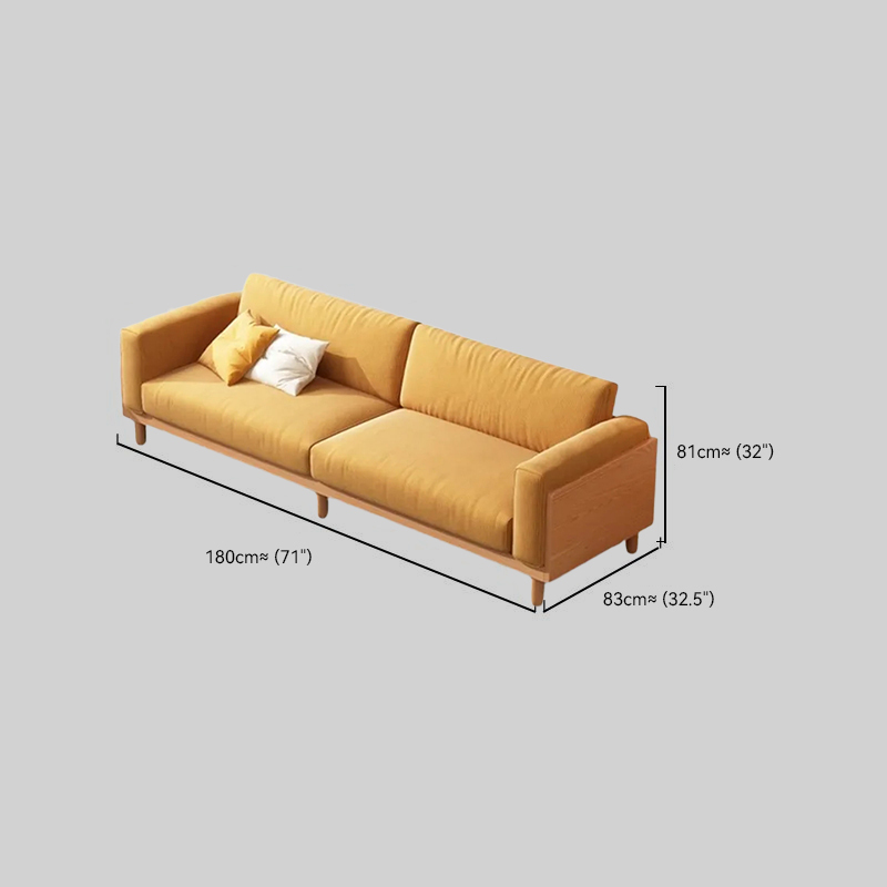 Nordic Lemon Yellow Corduroy Solid Sofa Living Room
