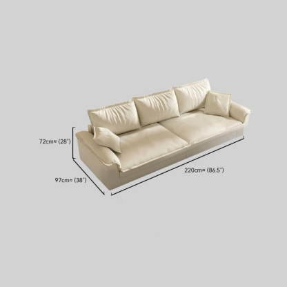 Nordic Cream Suede Solid Sofa Living Room