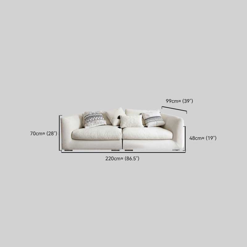 Modern White Flannel Sofa Living Room