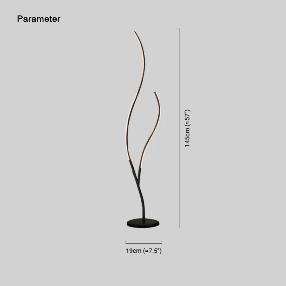 Modern Metal Linear Black Floor Lamp Bedroom Living Room