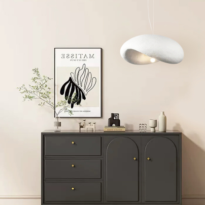 Modern Dome Pendant Light White Polystyrene Riofu 