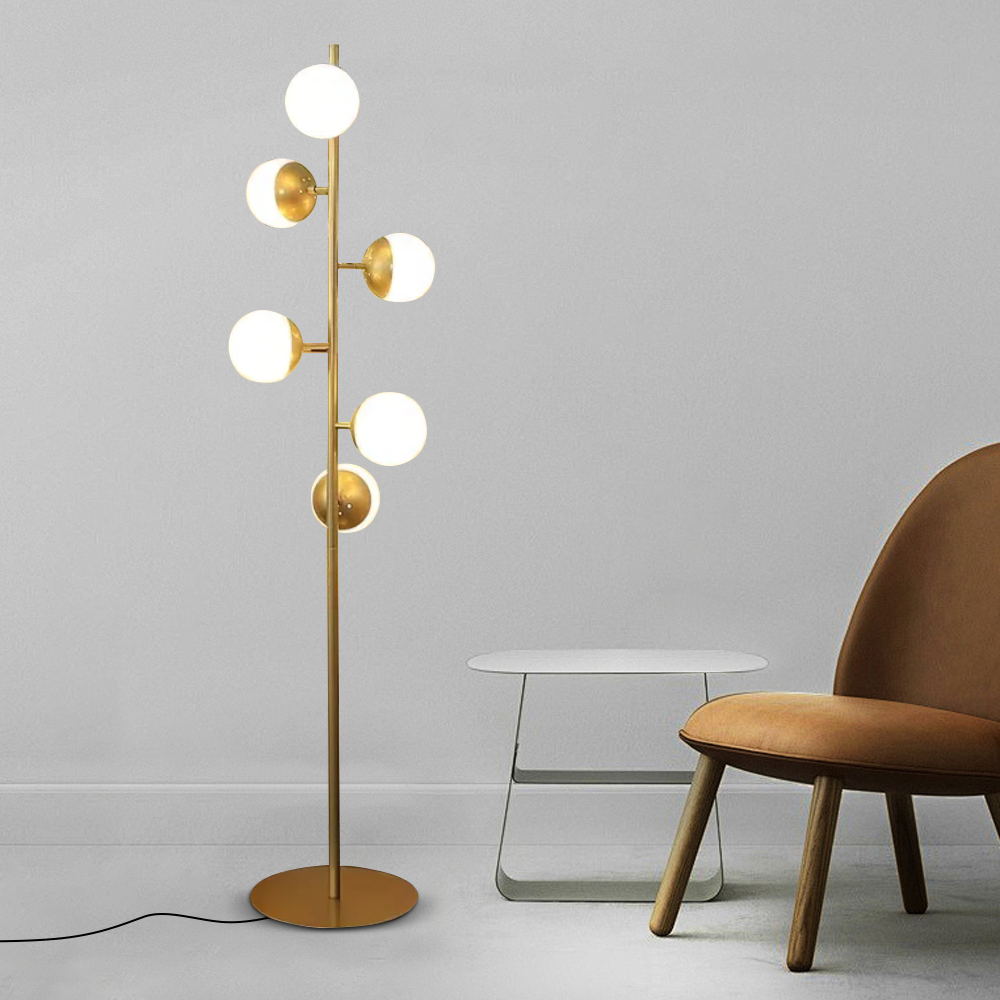 Modern Metal Linear Gold Floor Lamp Living Room