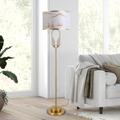 Modern Metal Lantern Gold Table Lamp Living Room