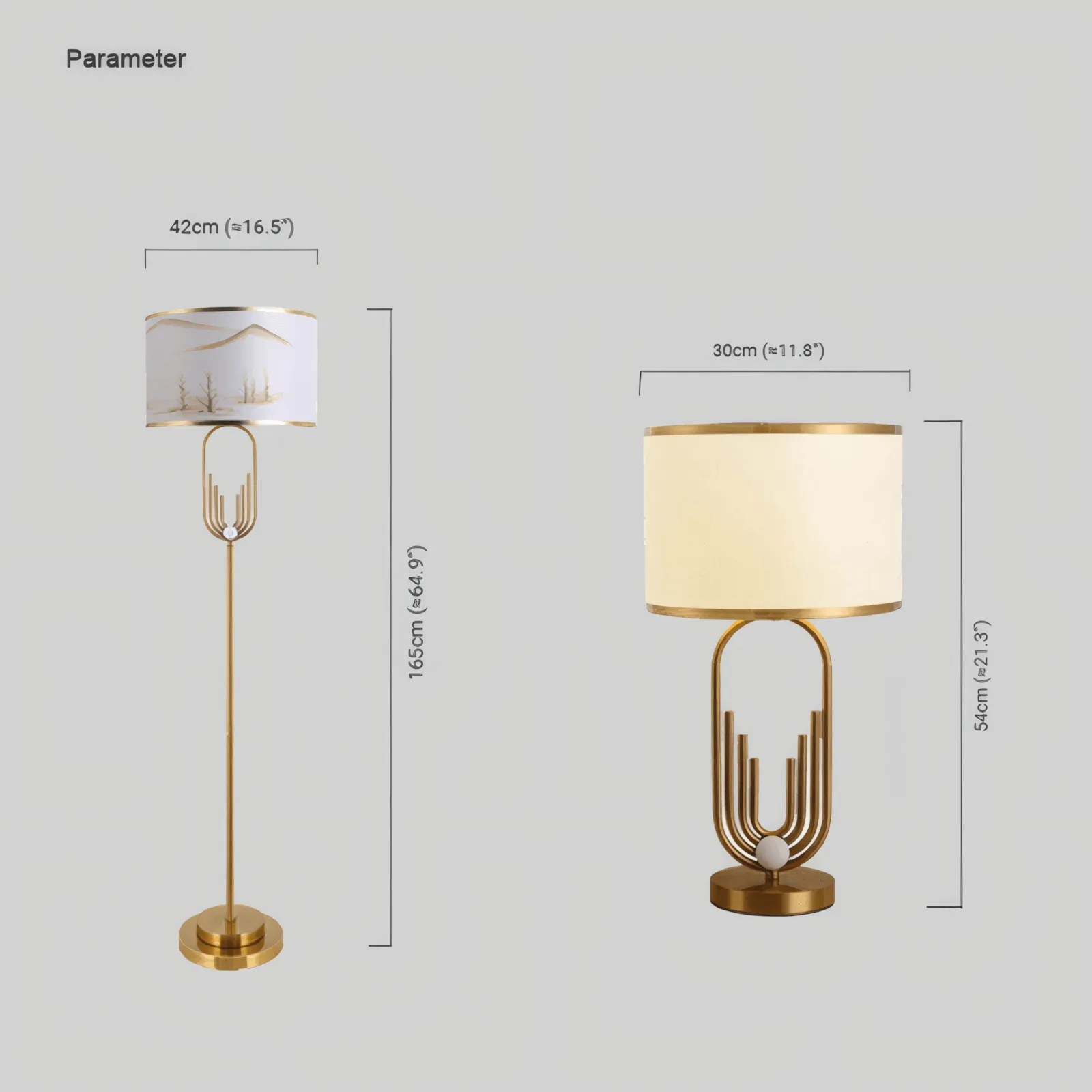 Modern Metal Lantern Gold Table Lamp Living Room
